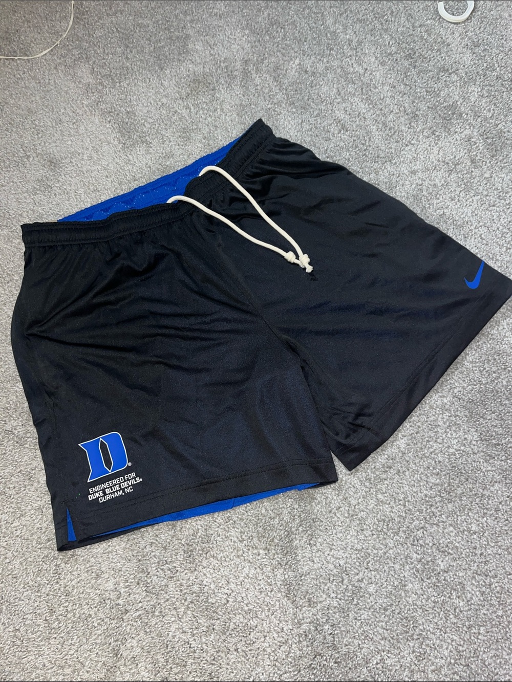 Nike Duke Blue Devils reversible work outโtraining sport gym basketball shorts L